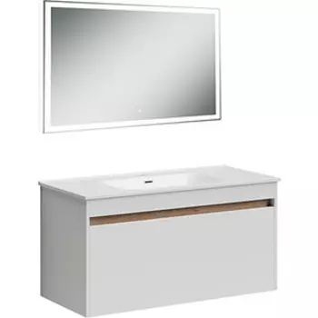 Мебель для ванной Sancos Smart 100 два ящика, белый глянец