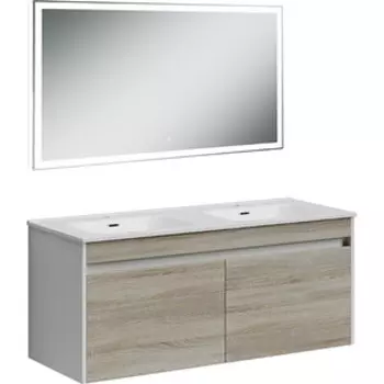 Мебель для ванной Sancos Smart 120 четыре ящика, дуб бардолино/белый