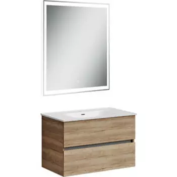 Мебель для ванной Sancos Urban 80 два ящика, дуб галифакс натуральный