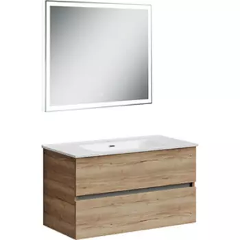 Мебель для ванной Sancos Urban 90 два ящика, дуб галифакс натуральный