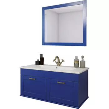 Мебель для ванной Sanflor Ванесса 95 с двумя ящиками, индиго