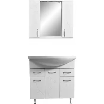 Мебель для ванной Stella Polar Фантазия 80 два ящика, белая