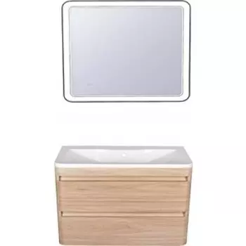 Мебель для ванной Style line Атлантика Люкс 90 подвесная, ясень перламутр