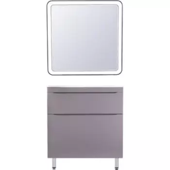 Мебель для ванной Style line Бергамо мини 80х35 Люкс Plus напольная, серая