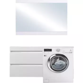 Мебель для ванной Style line Даллас Люкс 88 (150L) подвесная, под стиральную машину, белая