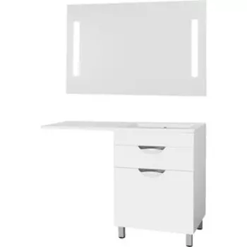 Мебель для ванной Style line Жасмин 60 (120R) с бельевой корзиной, под стиральную машину, белая