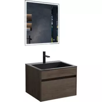 Мебель для ванной Vincea Chiara 60х48 R.Oak, черная раковина