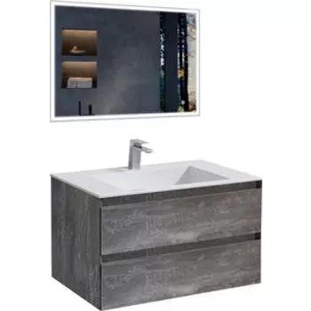 Мебель для ванной Vincea Luka 80х48 G.Stone, белая раковина