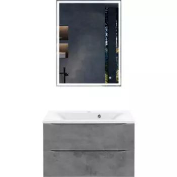 Мебель для ванной Vincea Mia 75х45 Beton, белая раковина