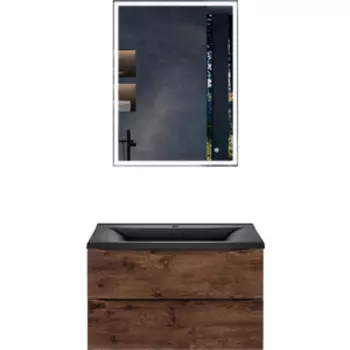 Мебель для ванной Vincea Mia 75х45 R.Wood, черная раковина