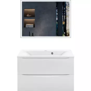 Мебель для ванной Vincea Mia 80х45 G.White, белая раковина