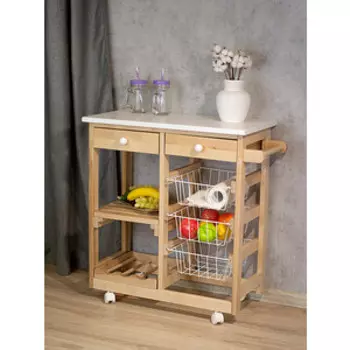 Мебелик Тумба с баром и корзинами белый/лак