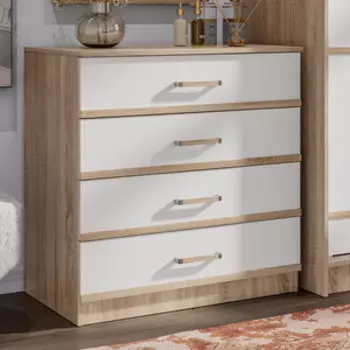 Мебелони Комод МС Сакура дуб сонома/белый