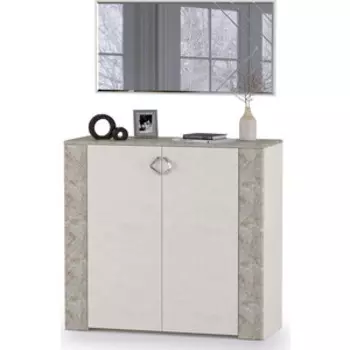 Комод Моби Амели 13.107 + зеркало шелковый камень/бетон чикаго беж