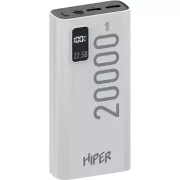 Мобильный аккумулятор Hiper EP 20000 20000mAh 3A QC PD 2xUSB белый (EP 20000 WHITE)