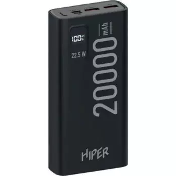 Мобильный аккумулятор Hiper EP 20000 20000mAh 3A QC PD 2xUSB черный (EP 20000 BLACK)