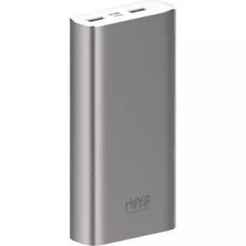 Мобильный аккумулятор Hiper METAL 20K 20000mAh 2.1A 2xUSB серебристый (METAL 20K SILVER)