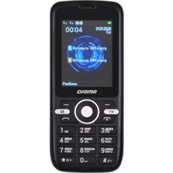 Мобильный телефон Digma B240 Linx 32Mb черный моноблок 2Sim 2.44'' 240x320 0.08Mpix GSM900/1800 FM microSD