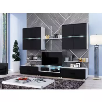 Модульная гостиная Миф Квадро черная