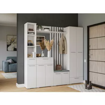 Модульная прихожая Mebel Ars Модульная прихожая Калифорния (белый) (mPRJA1-1)