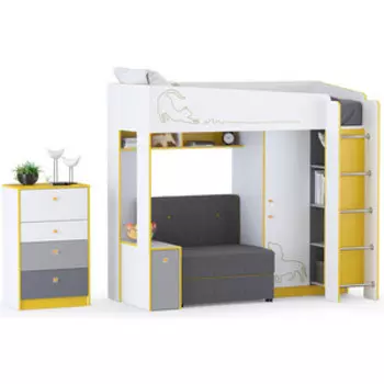 Модульная система для детской Моби Альфа № 28 , цвет солнечный свет, 80х190