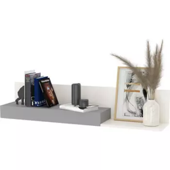 Модульная система для детской Моби Торонто 16.475 Полка, цвет белый шагрень/стальной серый