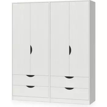 Модульная система для детской Моби Уна 13.327 Шкаф для одежды + 13.327 Шкаф для одежды, цвет белый(структура Поры дерева)