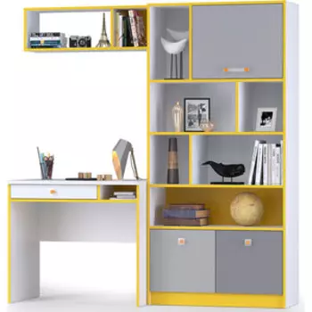 Модульная система Моби Альфа № 15 09.136 + 12.41 + 09.129 солнечный свет/белый премиум/стальной серый/темно-серый не универсальная сборка