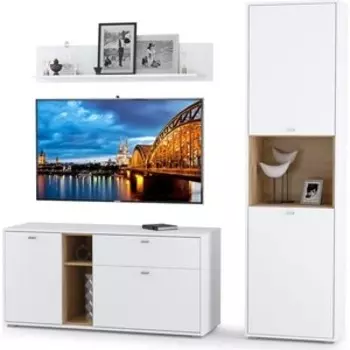 Модульная система Моби Бэль № 09 дуб крафт золотой/белый премиум не универсальная сборка