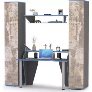 Модульная система Моби Индиго компоновка № 8 темно-серый/граффити универсальная сборка