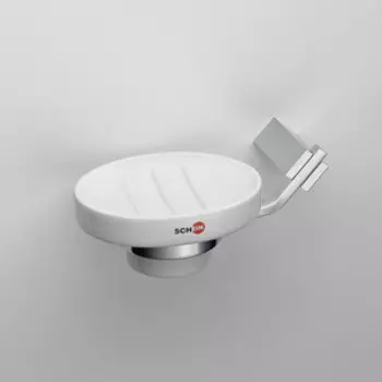 Мыльница Schein Watteau керамика, хром (122C-L)