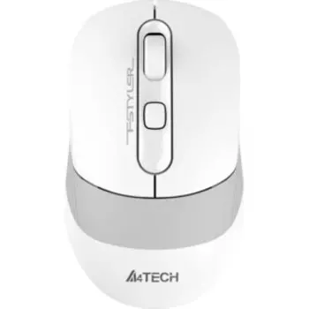 Мышь A4Tech Fstyler FB10C белый/серый оптическая (2400dpi) беспроводная BT/Radio USB (4but) (FB10C GRAYISH WHITE)