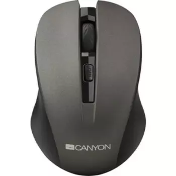 Мышь Canyon CNE-CMSW1GR мышь, цвет - серый, беспроводная 2.4 Гц, DPI 800/1000/1200 DPI, 3 кнопки и колесо прокрутки, п (CNE-CMSW1GR)