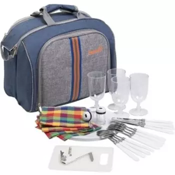 Набор для пикника Helios на 4 персоны синий/серый (HS-425S-(4)BG)