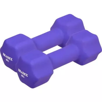 Набор гантелей Bradex SF 0867 неопреновые по 4 кг, фиолетовые, 2 шт.