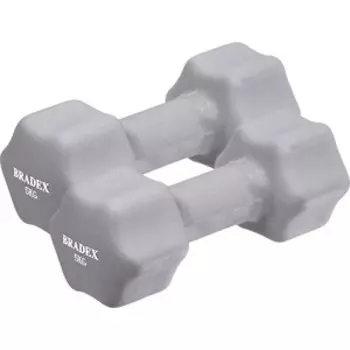 Набор гантелей Bradex SF 0868 неопреновые по 5 кг, серые, 2 шт.