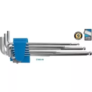 Набор ключей имбусовых (шестигранных) Зубр 1,5-10мм 9шт Эксперт HEX (27465-H9)