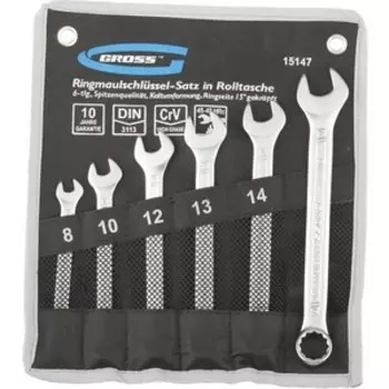 Набор ключей комбинированных GROSS 8-17 мм 6шт CrV (15147)