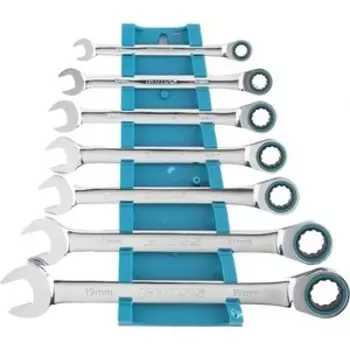 Набор ключей комбинированных GROSS с трещоткой 8-19 мм 7шт CrV (14890)