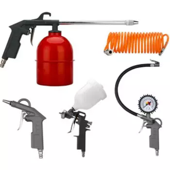 Набор пневмоинструмента Zitrek 5PCS 5 предметов, краскораспылитель с верхним бачком