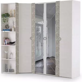 Набор шкафов 1 Моби Амели 08.49 + 13.133 + 13.131 + 13.140 шелковый камень/бетон чикаго беж универсальная сборка