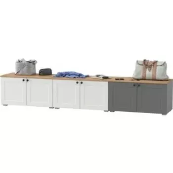 Набор тумб Моби Остин 13.257 3 шт цвет белый шагрень/серый графит/дуб крафт золотой (1027951)