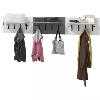 Набор вешалок Моби Остин 15.12 3 шт цвет белый шагрень/серый графит, (1027975)