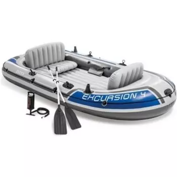 Надувная лодка Intex Excursion-4 (до 500кг) 315х165х43см + весла/насос (68324)