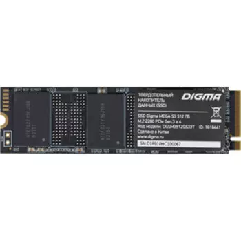 Накопитель SSD Digma PCI-E x4 512Gb DGSM3512GS33T MEGA S3 M.2 2280 (DGSM3512GS33T)