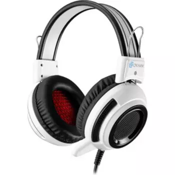 Наушники с микрофоном Oklick HS-G300 ARMAGEDDON белый/черный 2.3м мониторные оголовье (361558)