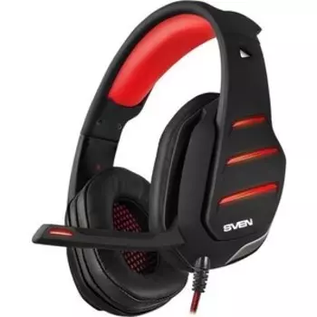 Наушники с микрофоном Sven AP-U997MV черный/красный 2.2м мониторные USB оголовье (SV-017507) (SV-017507)
