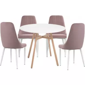 Обеденная группа Woodville Ада white / light purple (579115)