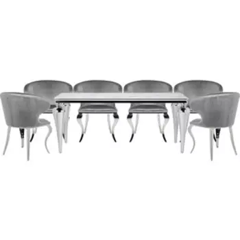 Обеденная группа Woodville Асуна white / gray (599470)