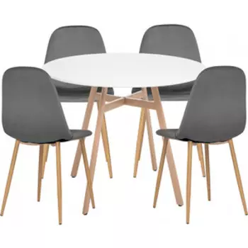 Обеденная группа Woodville Диан white / dark gray (579118)